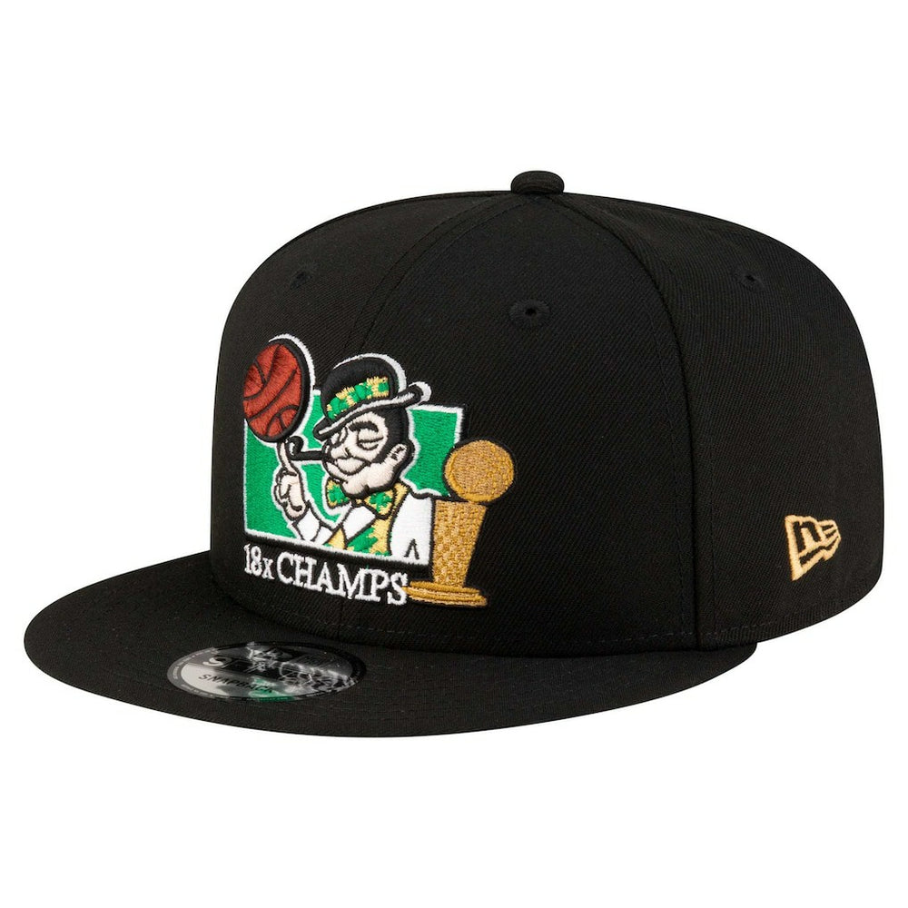 Boston Celtics Lucky 18x Champs 9FIFTY Snapback Hat Black - New Era