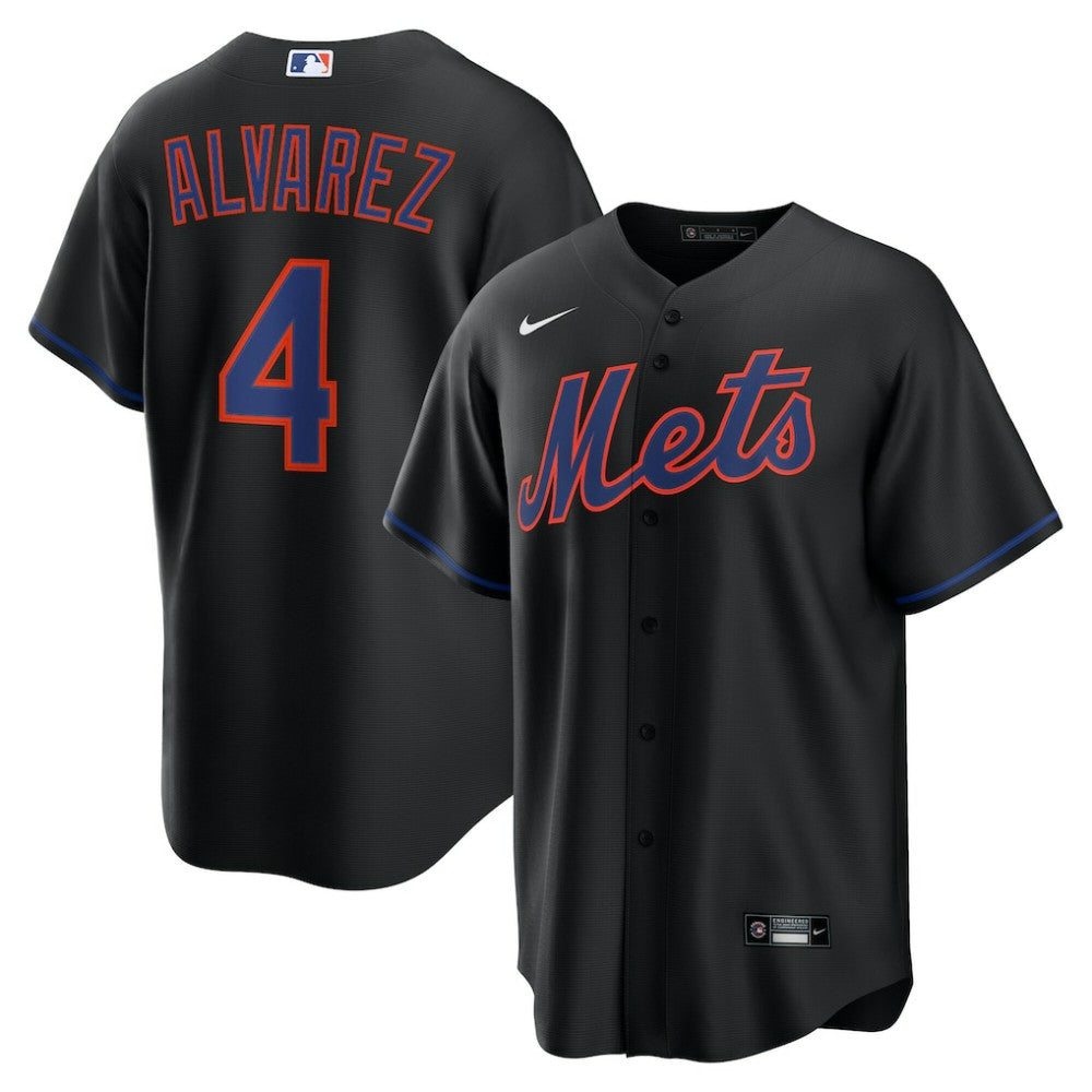 Francisco Alvarez New York Mets Nike Alternate Replica Jersey - Black Jerseys