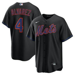 Francisco Alvarez New York Mets Nike Alternate Replica Jersey - Black Jerseys