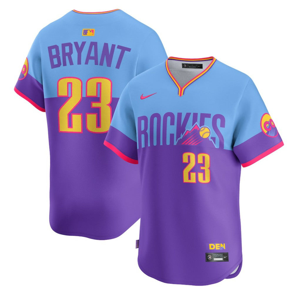 Kris Bryant Colorado Rockies Nike 2025 City Connect Limited Player Jersey - Purple/Light Blue Jerseys