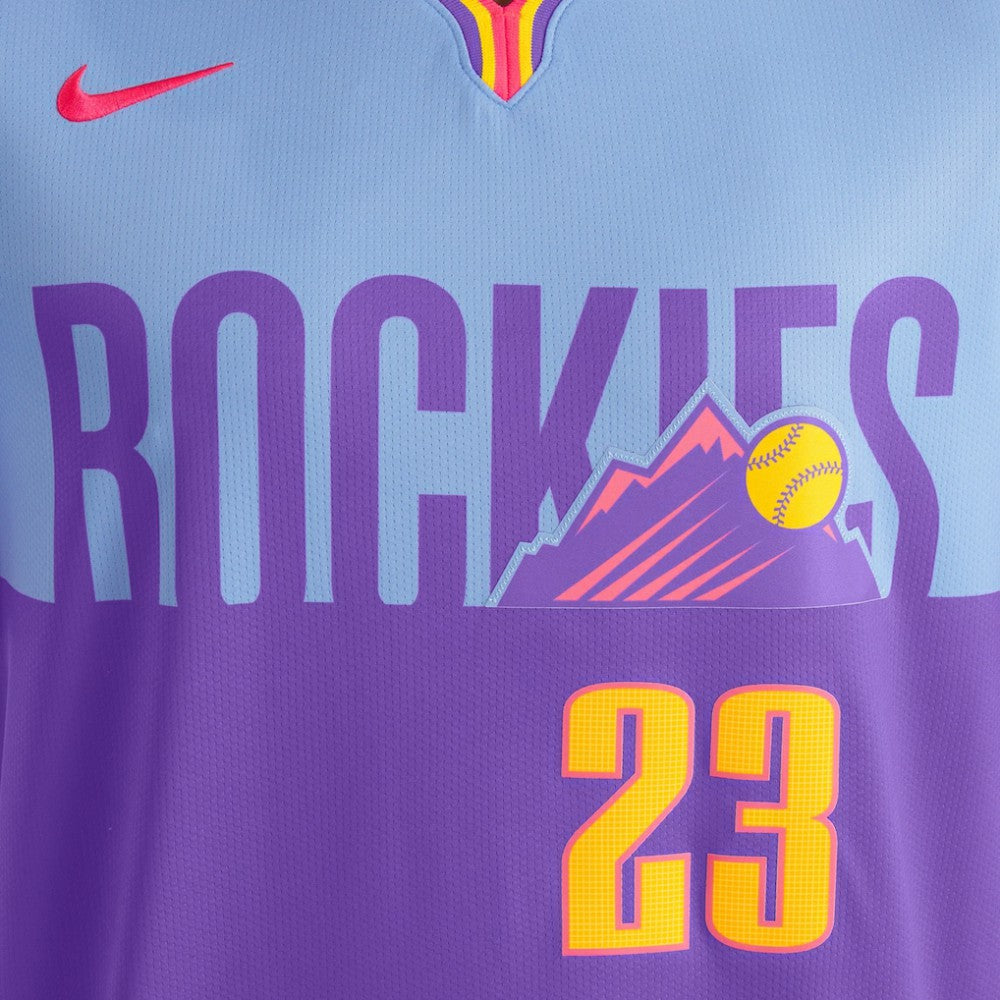 Kris Bryant Colorado Rockies Nike 2025 City Connect Limited Player Jersey - Purple/Light Blue Jerseys