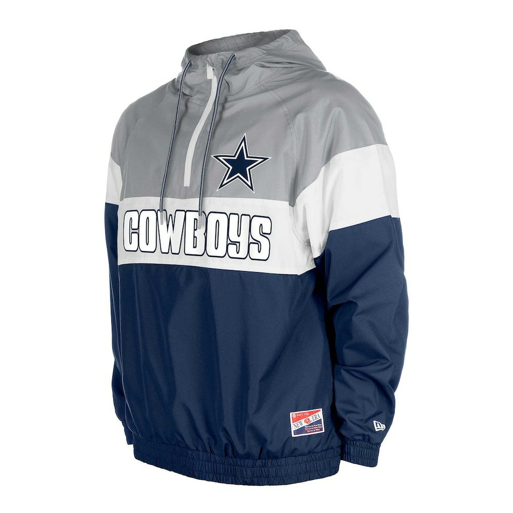 Dallas Cowboys New Era Pullover Quarter-Zip Hoodie Jacket - Navy Hoodies