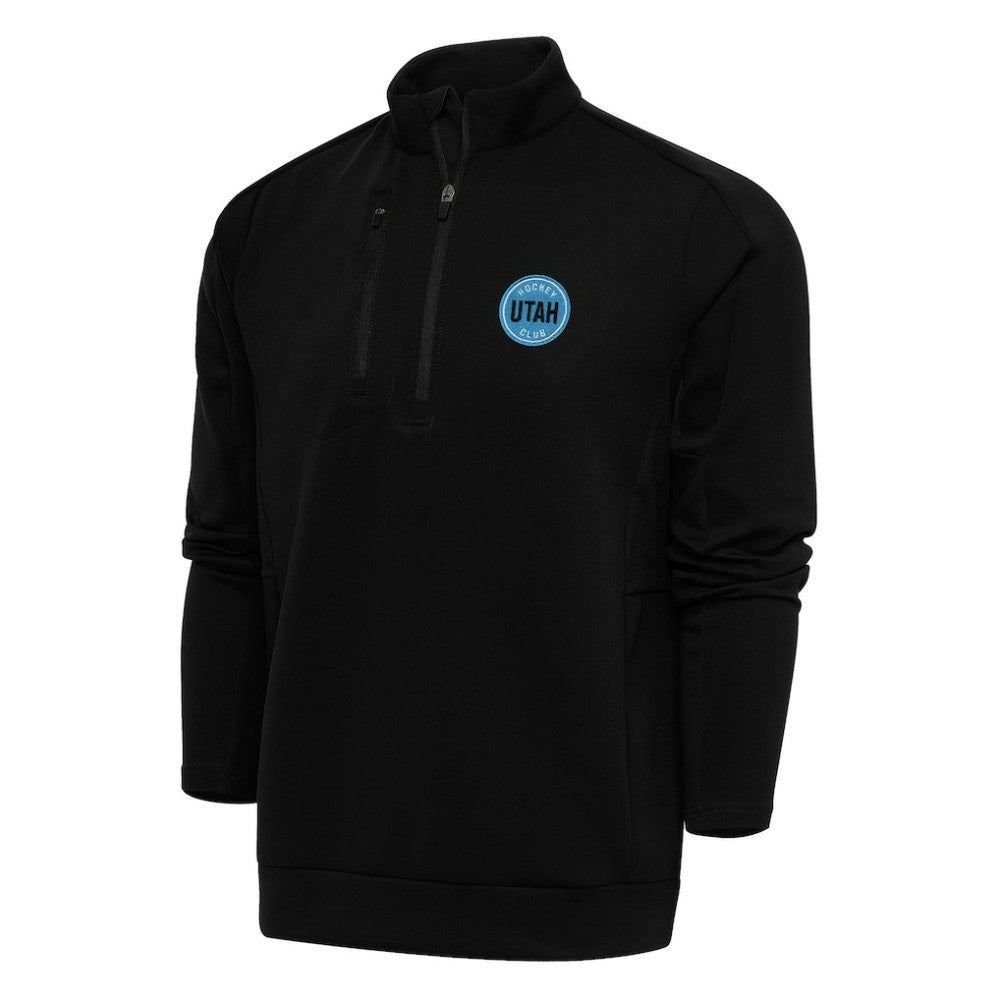 Utah Mammoth Antigua Generation Quarter-Zip Pullover Top - Black | US 201952888