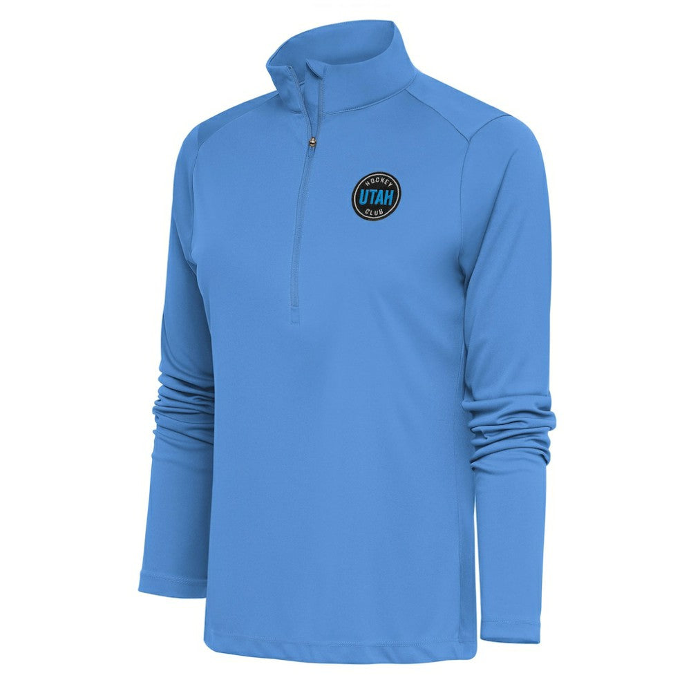 Utah Mammoth Antigua Women's Tribute Half-Zip Pullover Top - Light Blue | US 201952894