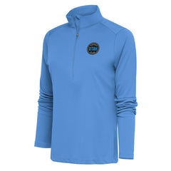 Utah Mammoth Antigua Women's Tribute Half-Zip Pullover Top - Light Blue | US 201952894