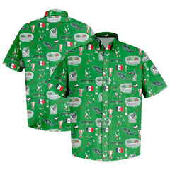 Mexico National Team Vive La Fete Impressions Artwork Button-Down Shirt Green