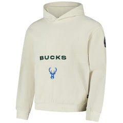 Milwaukee Bucks The Wild Collective Unisex Corduroy Tri-Blend Pullover Hoodie Cream