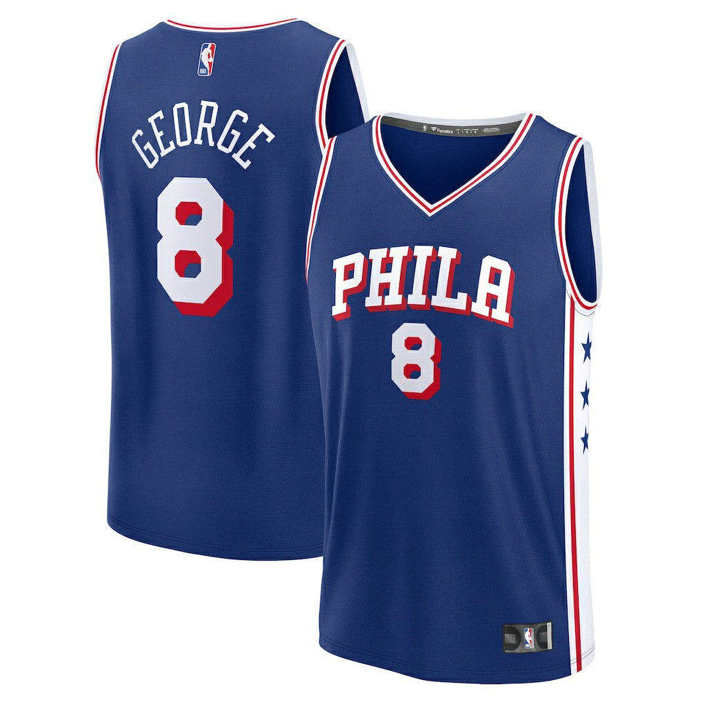 Paul George Philadelphia 76ers Fast Break Replica Player Jersey Icon Edition Royal - Fanatics
