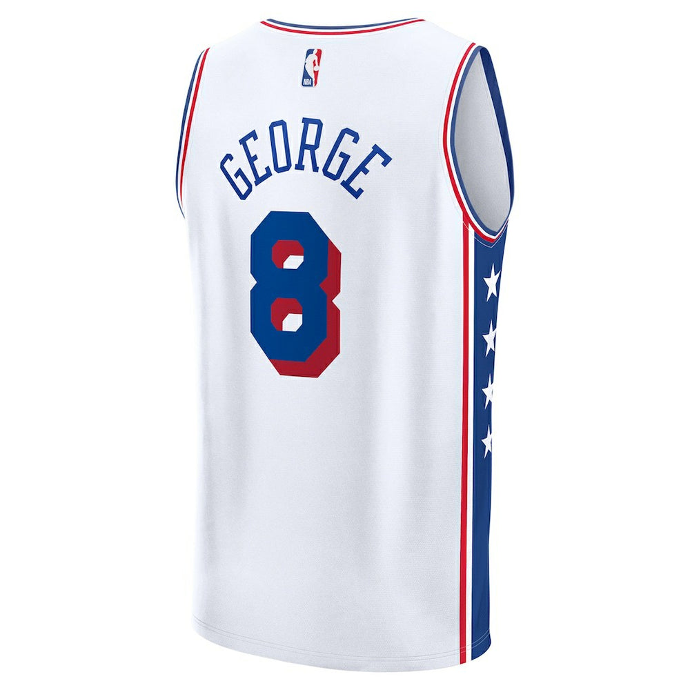 Paul George Philadelphia 76ers Fast Break Replica Player Jersey Association Edition White - Fanatics
