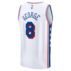 Paul George Philadelphia 76ers Fast Break Replica Player Jersey Association Edition White - Fanatics
