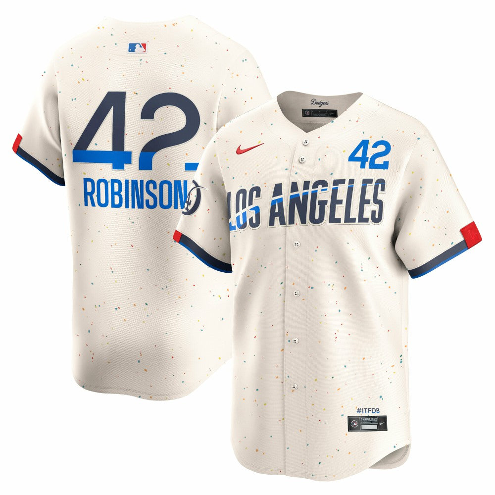 Jackie Robinson Los Angeles Dodgers Nike City Connect Limited Player Jersey - Cream Jerseys