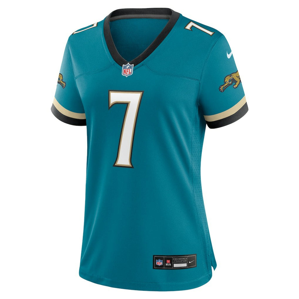 Brian Thomas Jr. Jacksonville Jaguars Women's Prowler Throwback Game Jersey - Teal Jerseys