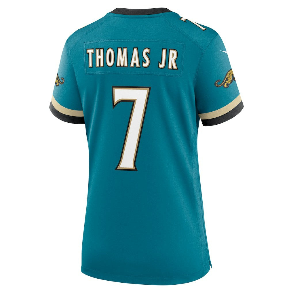 Brian Thomas Jr. Jacksonville Jaguars Women's Prowler Throwback Game Jersey - Teal Jerseys