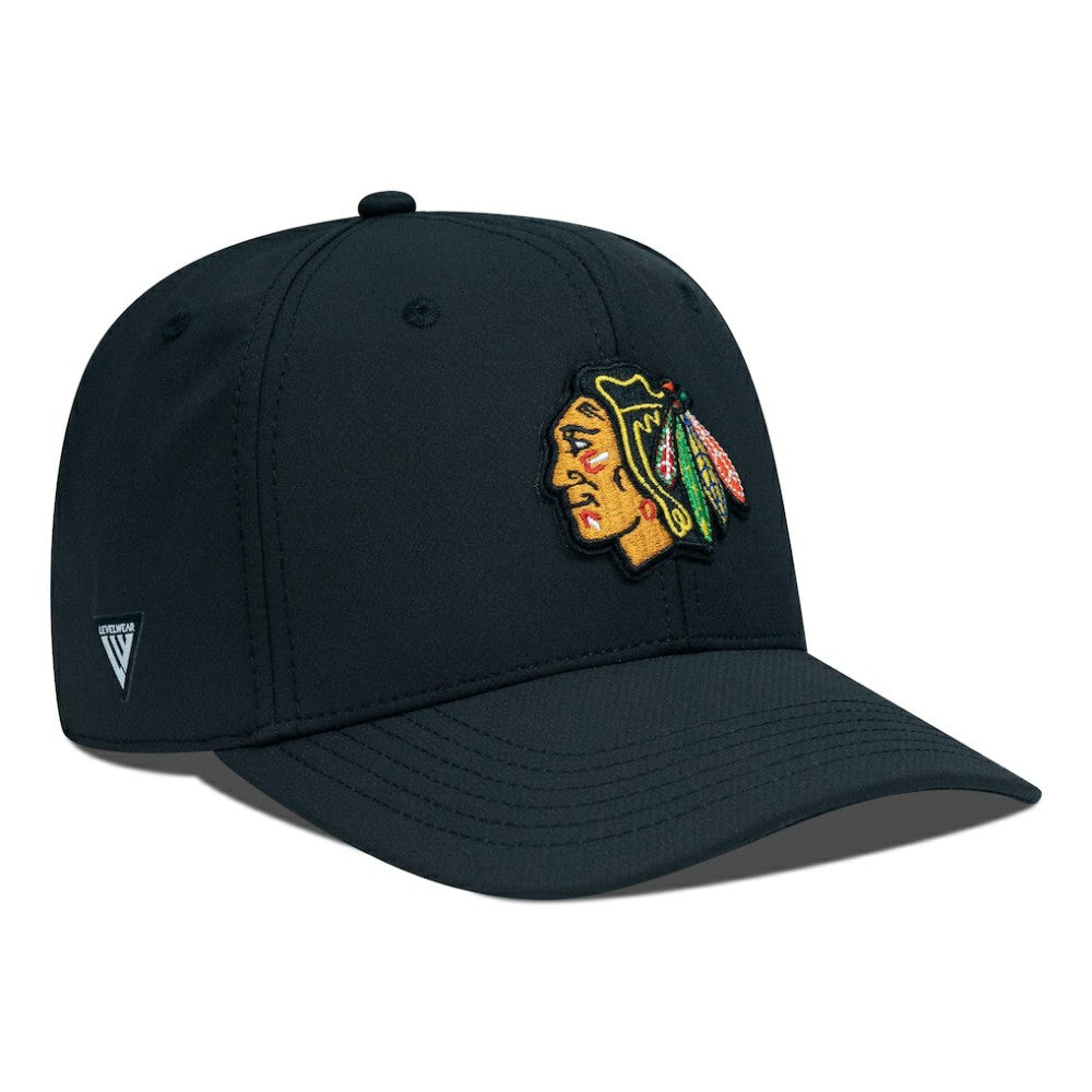 Chicago Blackhawks Levelwear Rise Flex Hat - Black | US 201957934