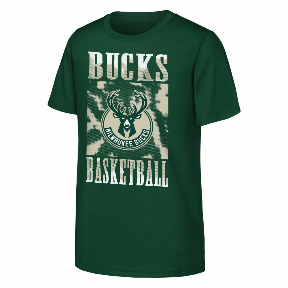 Milwaukee Bucks Youth Garage Hero T-Shirt Hunter Green