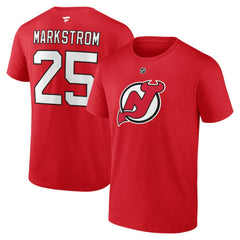 Jacob Markstrom New Jersey Devils Fanatics Authentic Stack Name & Number T-Shirt - Red | US 201959801