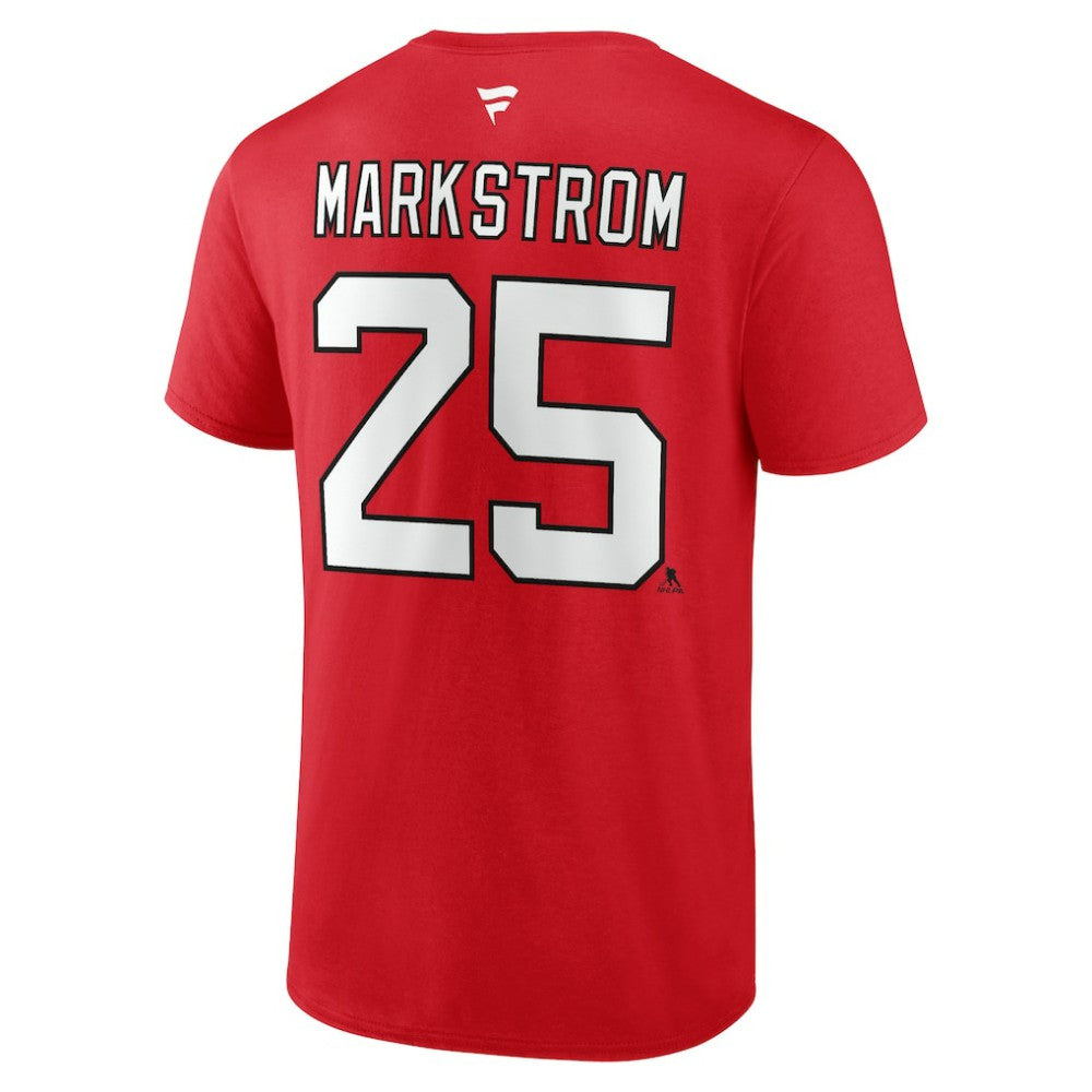 Jacob Markstrom New Jersey Devils Fanatics Authentic Stack Name & Number T-Shirt - Red | US 201959801