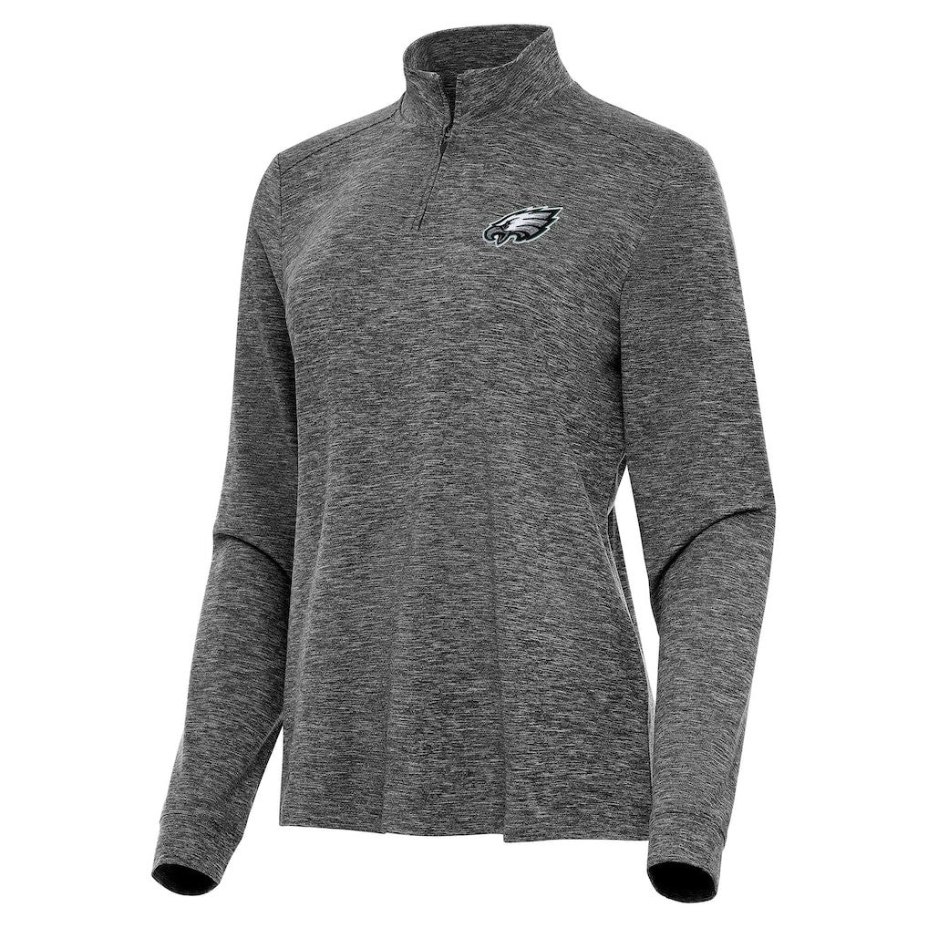 Philadelphia Eagles Antigua Women's Mentor Quarter-Zip Jacket - Heather Black Jackets