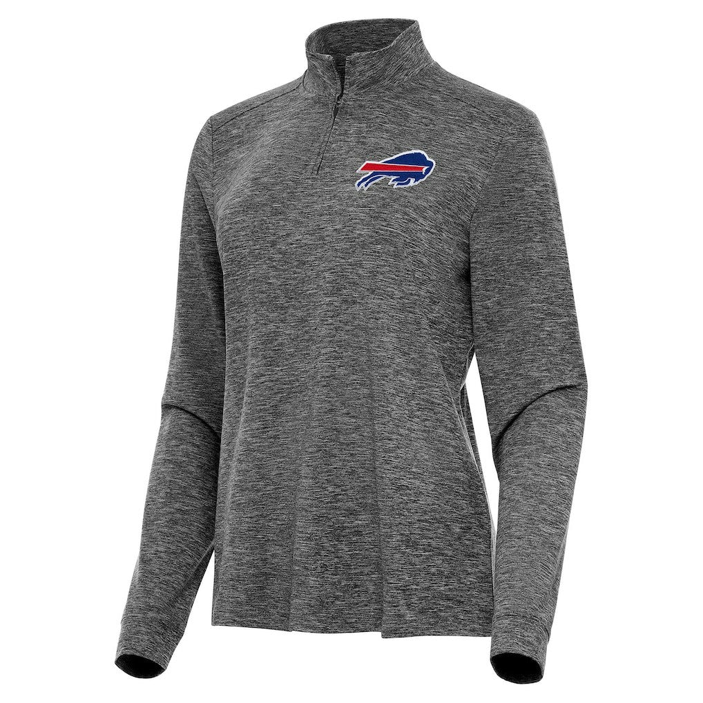 Buffalo Bills Antigua Women's Mentor Quarter-Zip Jacket - Heather Black Jackets