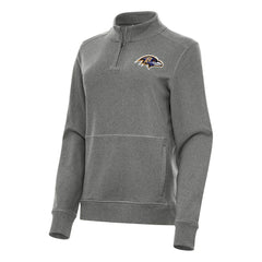Baltimore Ravens Antigua Women's Crush Quarter-Zip Jacket - Heather Black Jackets