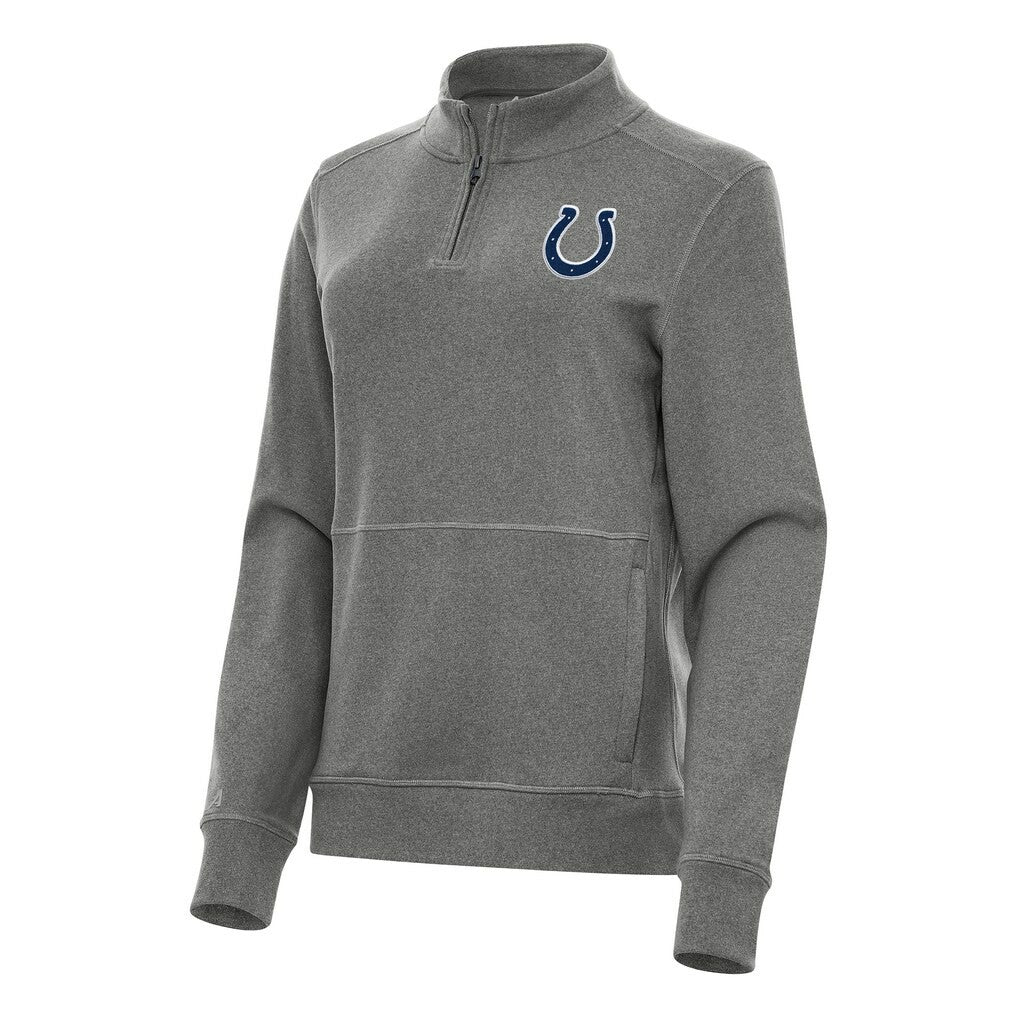 Indianapolis Colts Antigua Women's Crush Quarter-Zip Jacket - Heather Black Jackets