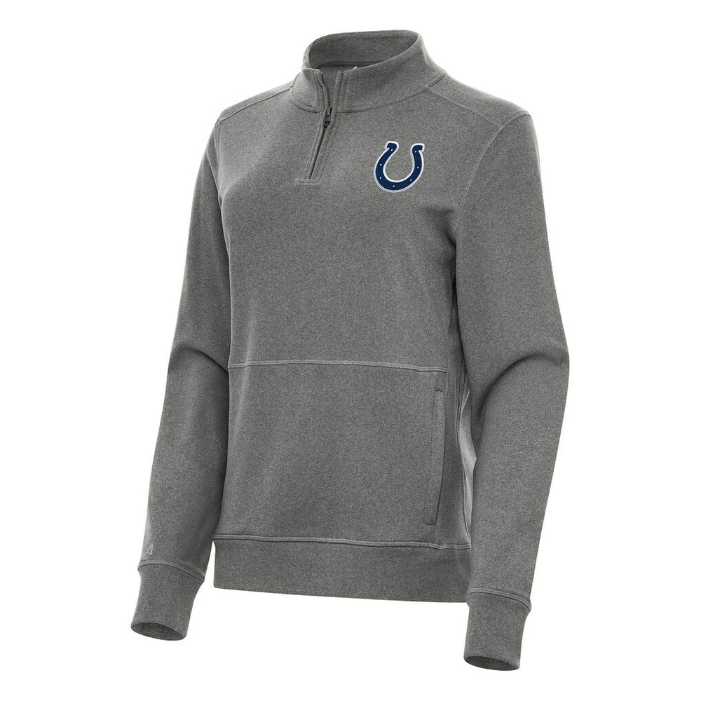 Indianapolis Colts Antigua Women's Crush Quarter-Zip Jacket - Heather Black Jackets