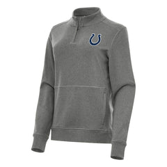 Indianapolis Colts Antigua Women's Crush Quarter-Zip Jacket - Heather Black Jackets