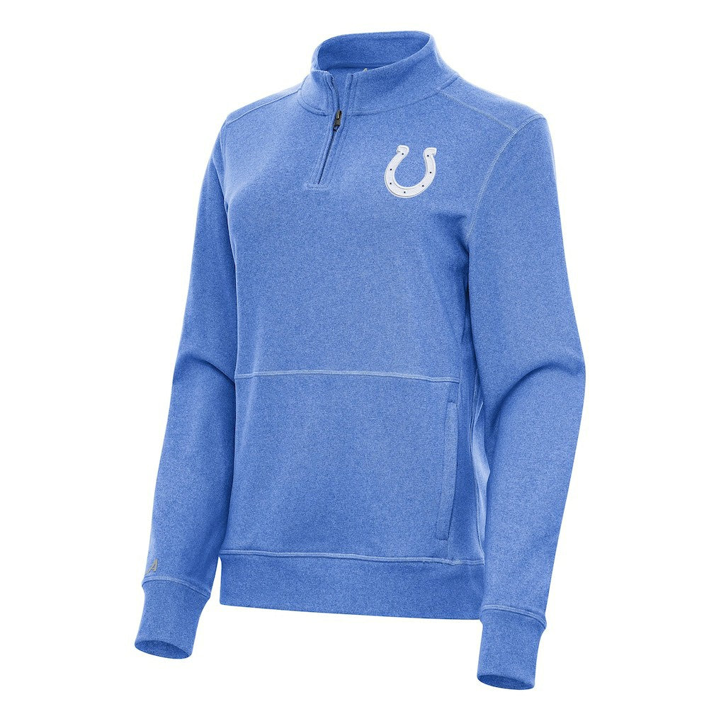 Indianapolis Colts Antigua Women's Crush Quarter-Zip Jacket - Heather Royal Jackets