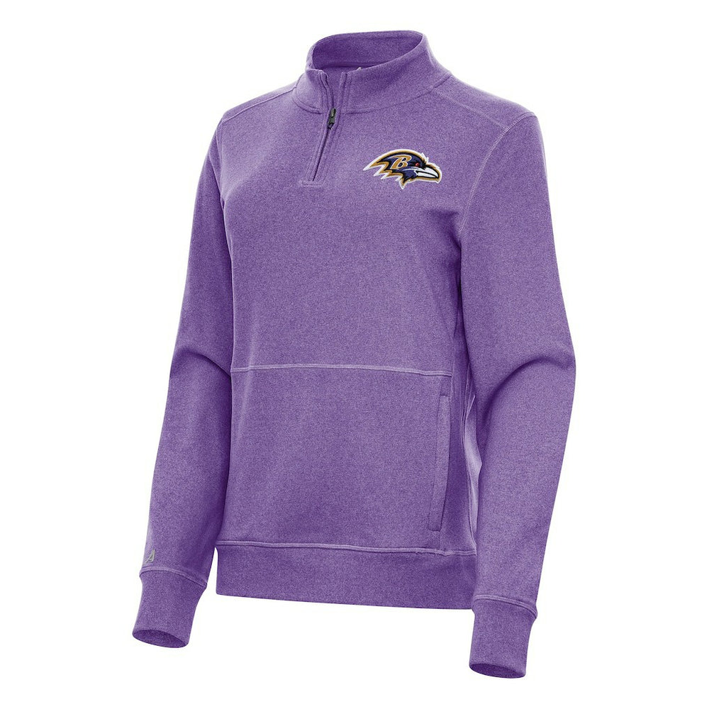 Baltimore Ravens Antigua Women's Crush Quarter-Zip Jacket - Heather Purple Jackets