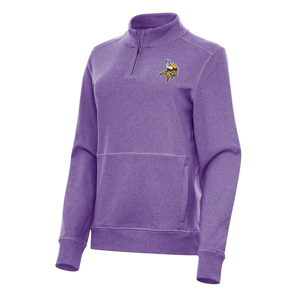 Minnesota Vikings Antigua Women's Crush Quarter-Zip Jacket - Heather Purple Jackets