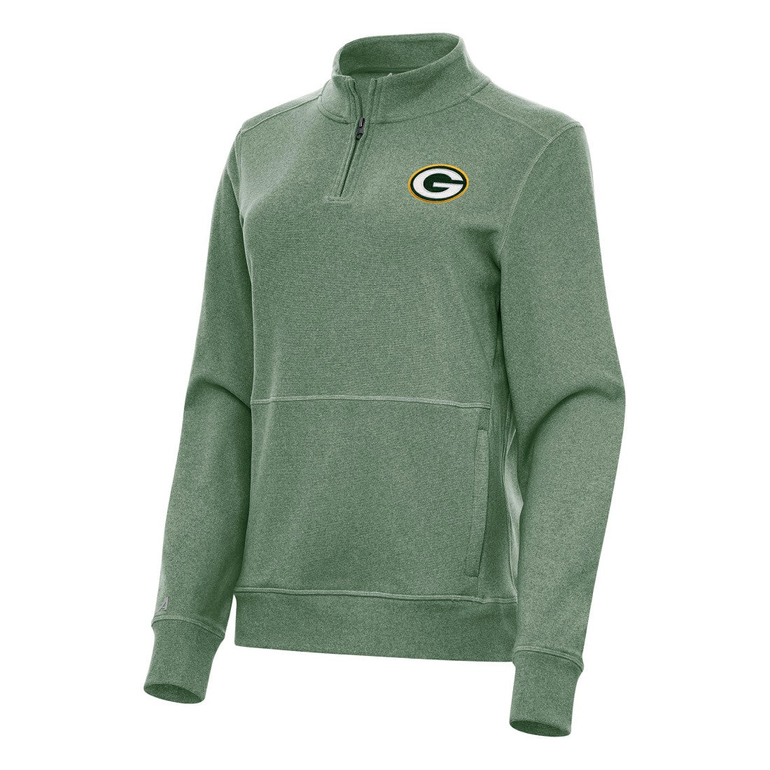 Green Bay Packers Antigua Women's Crush Quarter-Zip Jacket - Heather Green Jackets