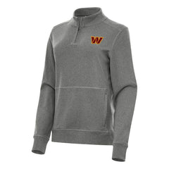 Washington Commanders Antigua Women's Crush Quarter-Zip Jacket - Heather Black Jackets