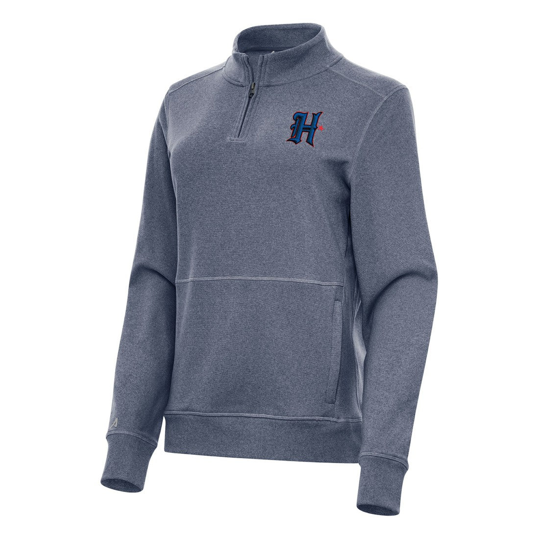 Houston Texans Antigua Women's Crush Quarter-Zip Jacket - Heather Navy Jackets