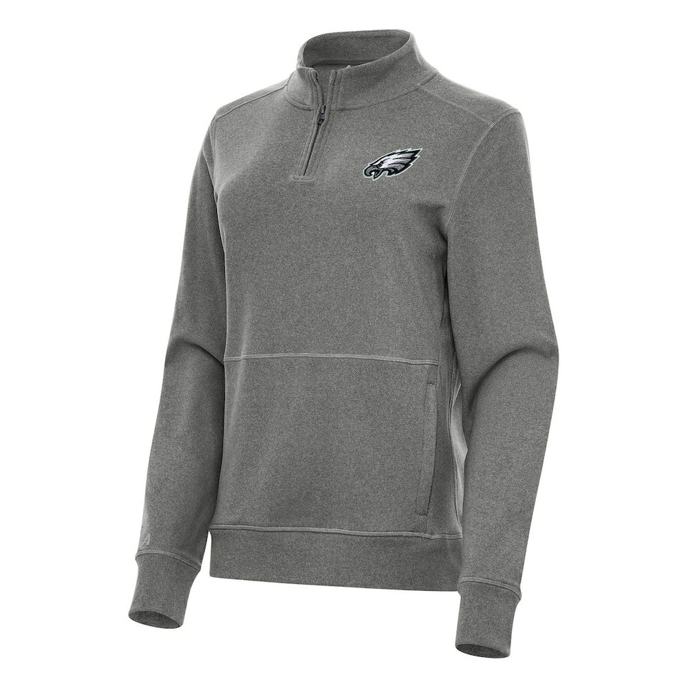 Philadelphia Eagles Antigua Women's Crush Quarter-Zip Jacket - Heather Black Jackets