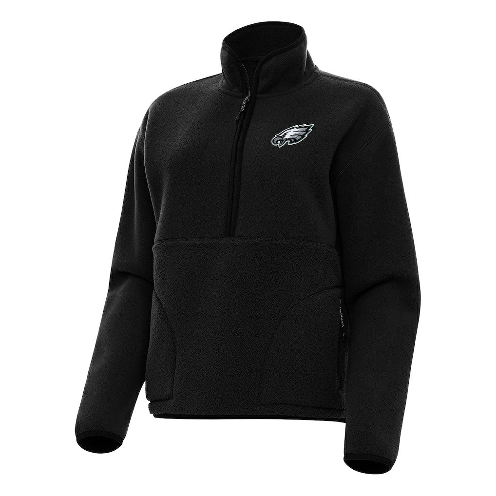 Philadelphia Eagles Antigua Women's Figure Half-Zip Sweatshirt - Black Sweatshirts