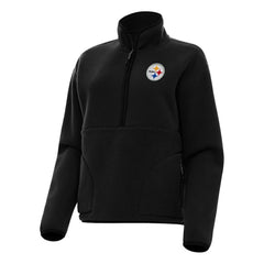 Pittsburgh Steelers Antigua Women's Figure Half-Zip Sweatshirt - Black Sweatshirts