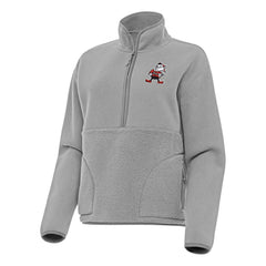 Cleveland Browns Antigua Women's Figure Half-Zip Sweatshirt - Gray Sweatshirts