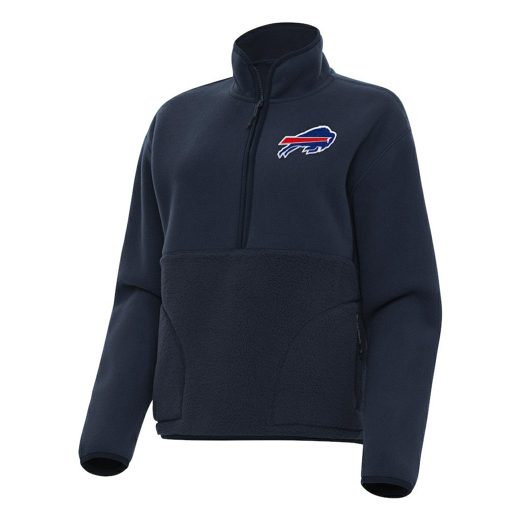 Buffalo Bills Antigua Women's Figure Half-Zip Sweatshirt - Navy Sweatshirts