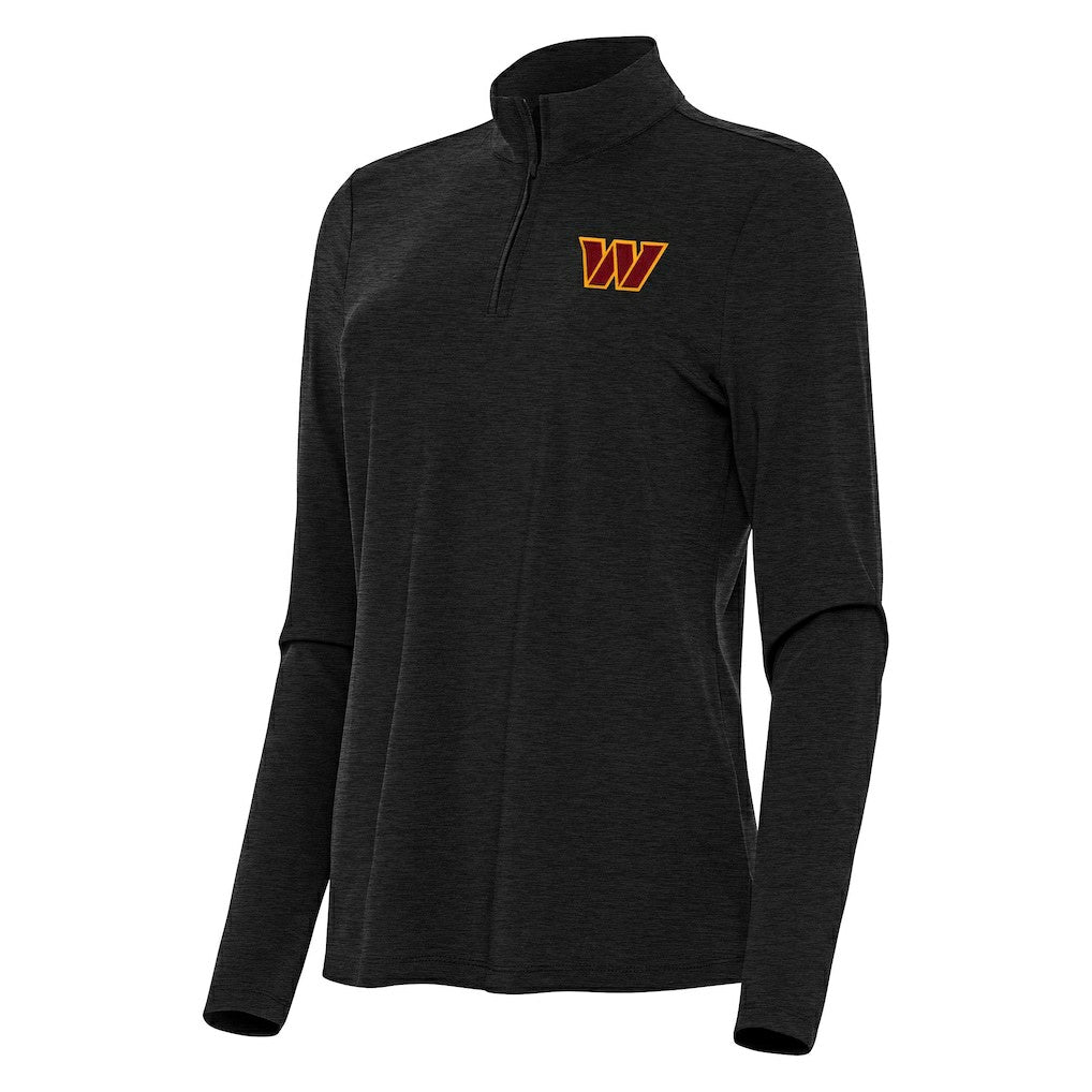 Washington Commanders Antigua Women's Bright Quarter-Zip Sweatshirt - Heather Black Sweatshirts