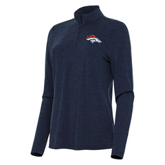 Denver Broncos Antigua Women's Bright Quarter-Zip Sweatshirt - Heather Navy Sweatshirts