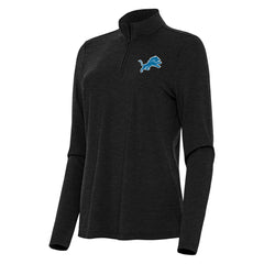 Detroit Lions Antigua Women's Bright Quarter-Zip Sweatshirt - Heather Black Sweatshirts