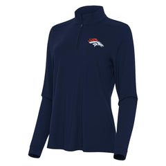 Denver Broncos Antigua Women's Intent Quarter-Zip Sweatshirt - Navy Sweatshirts