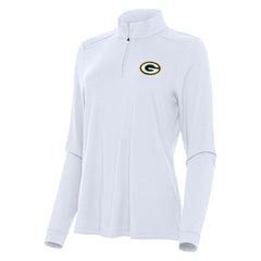 Green Bay Packers Antigua Women's Intent Quarter-Zip Sweatshirt - White Sweatshirts