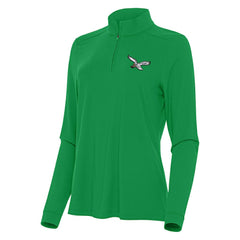 Philadelphia Eagles Antigua Women's Intent Quarter-Zip Sweatshirt - Kelly Green Sweatshirts