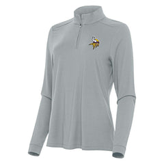 Minnesota Vikings Antigua Women's Intent Quarter-Zip Sweatshirt - Gray Sweatshirts