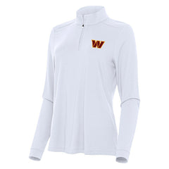 Washington Commanders Antigua Women's Intent Quarter-Zip Sweatshirt - White Sweatshirts
