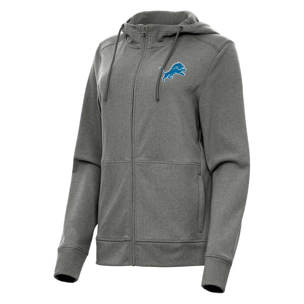 Detroit Lions Antigua Women's Seeker Full-Zip Hoodie Jacket - Heather Charcoal Hoodies