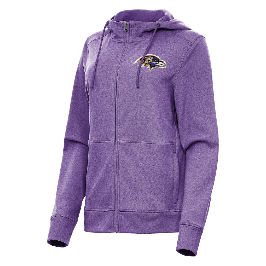 Baltimore Ravens Antigua Women's Seeker Full-Zip Hoodie Jacket - Heather Purple Hoodies