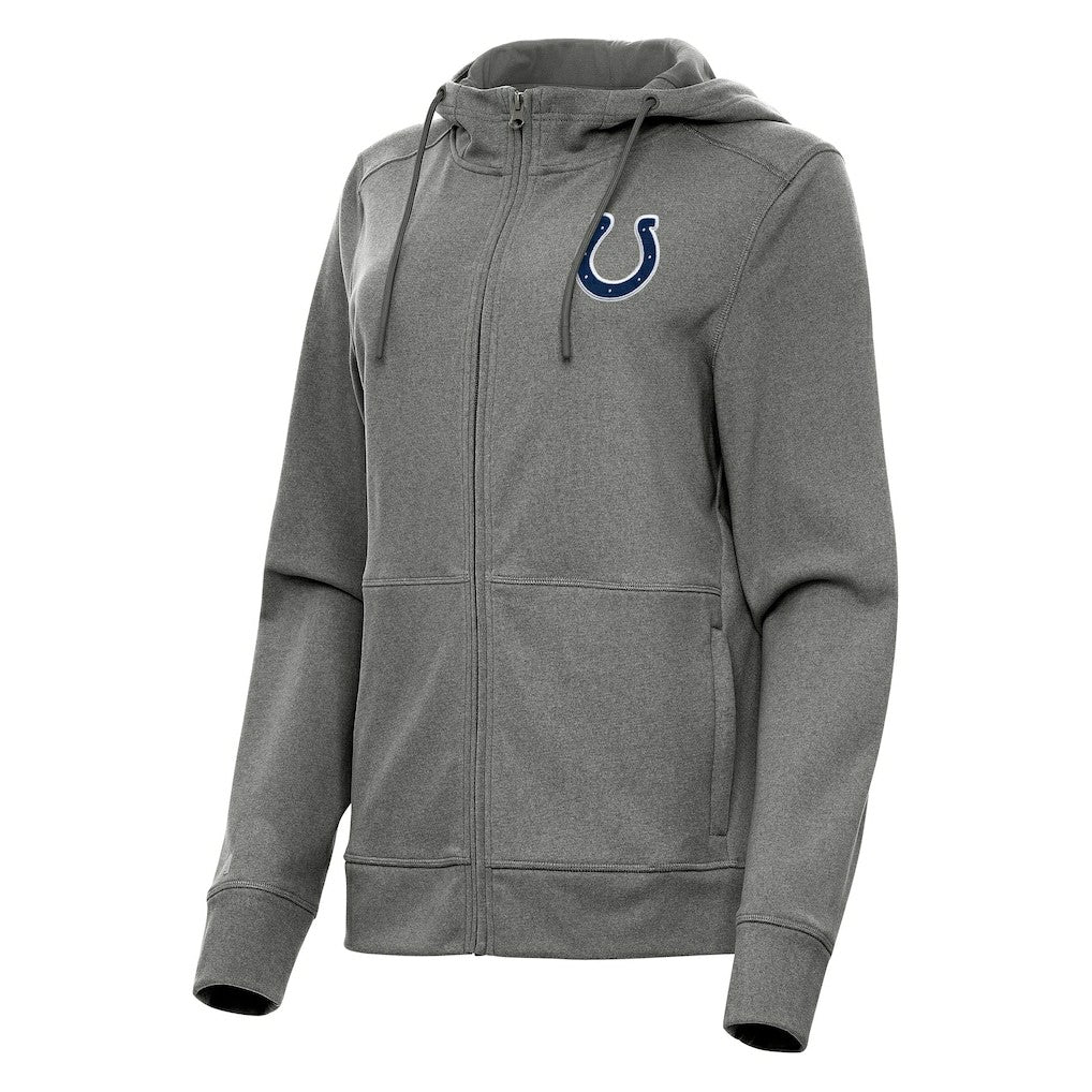 Indianapolis Colts Antigua Women's Seeker Full-Zip Hoodie Jacket - Heather Charcoal Hoodies