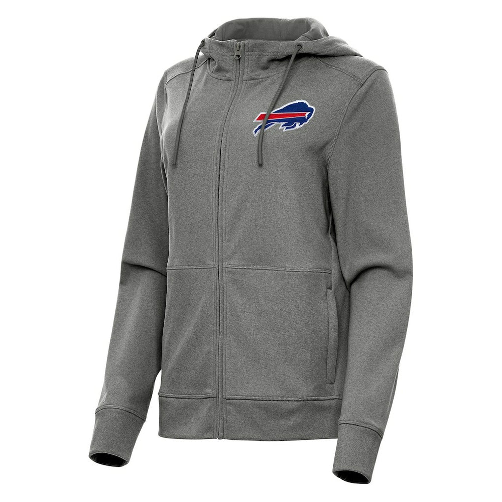 Buffalo Bills Antigua Women's Seeker Full-Zip Hoodie Jacket - Heather Charcoal Hoodies